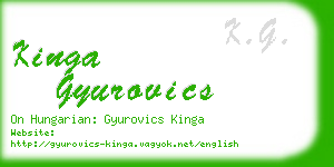 kinga gyurovics business card